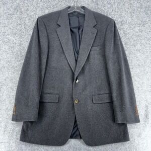 Lord & Taylor 100% Cashmere Blazer Charcoal Gray Men 42 Long Sport Coat USA Made